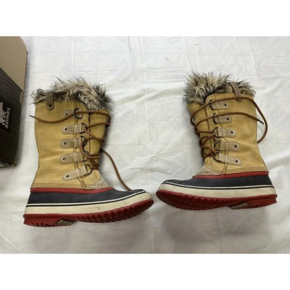 Sorel Joan Of Arctic Boots Womens Size 7‎ Taffy Insulated Waterproof Winter